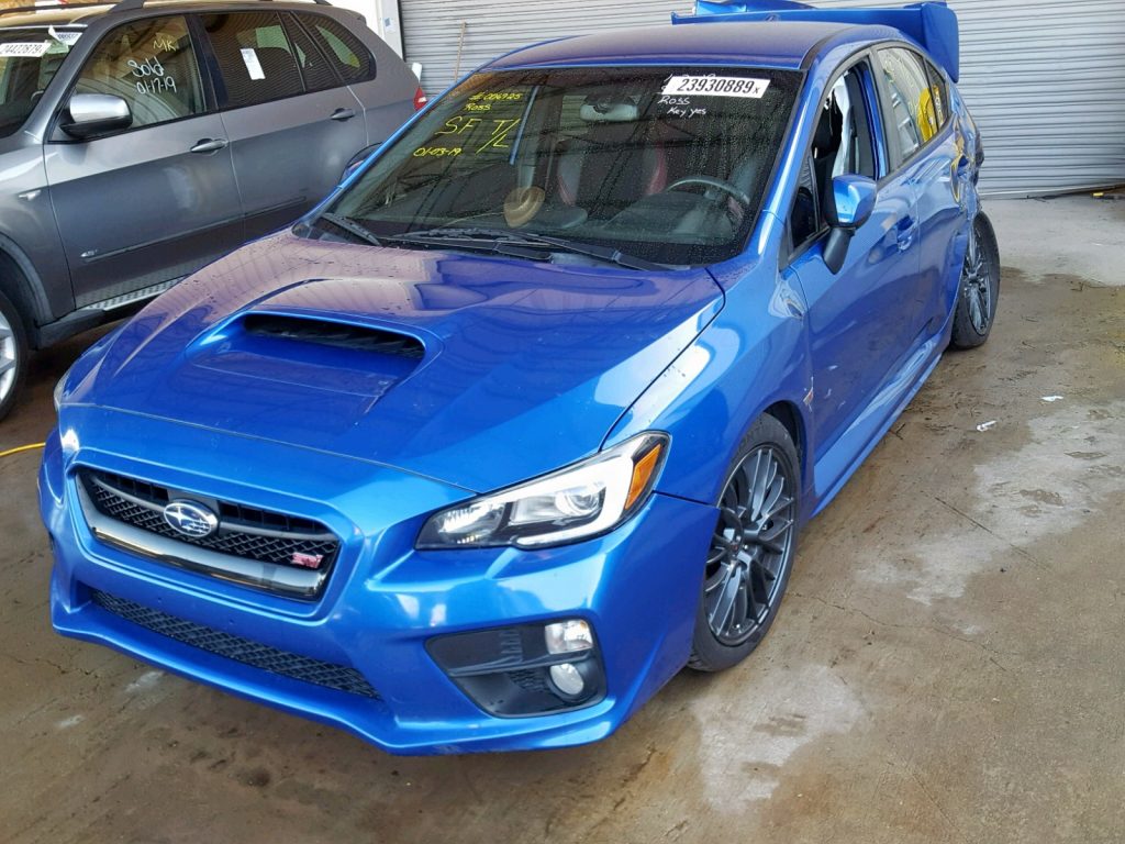 Salvage title subaru wrx sti ready to be sold at auction